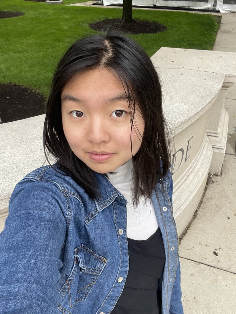 Sarah Pan, a member of The Representation Project's Youth Advisory Council, in a selfie taken outdoors.