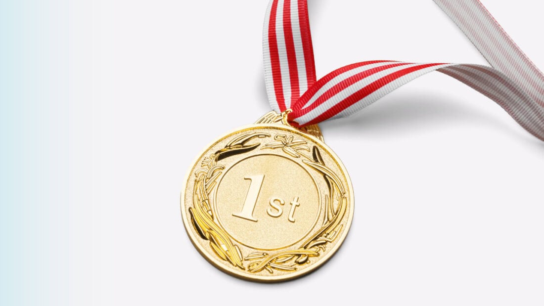 Gold Medal against a white background