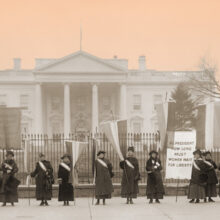 National Women’s Party demonstration in front of the White House in 1918