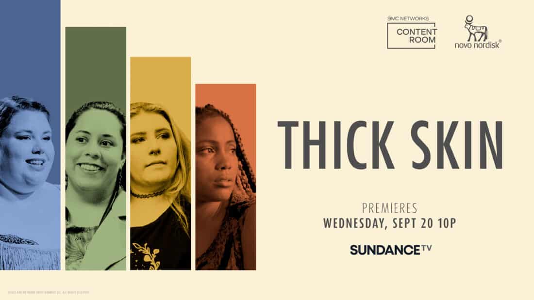 Thumbnail for "Thick Skin" docuseries, featuring the four women followed in the series.