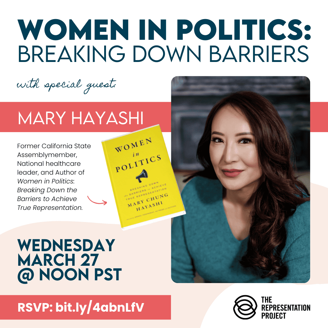 Women In Politics: Breaking Barriers with Mary Hayashi event flier