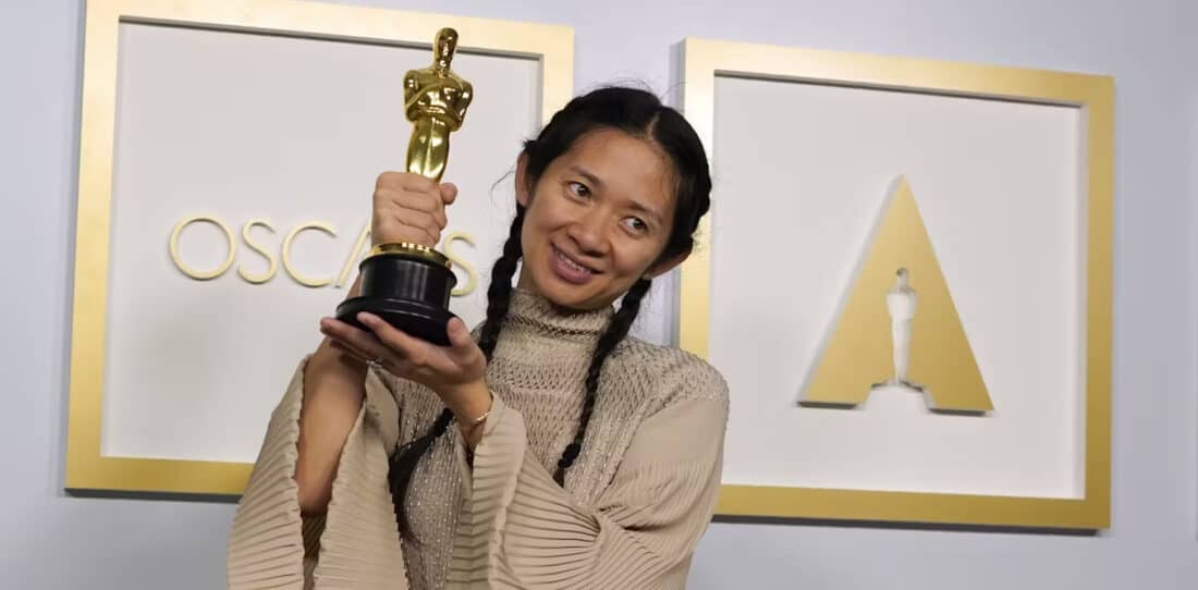 Chloe Zhao at the 2021 Oscars