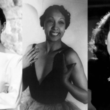 Photographs of Audrey Hepburn, Josephine Baker, and Hedy Lamarr